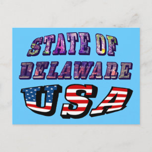 Cartão Postal Texto de Foto e Sinalizador do Estado de Delaware