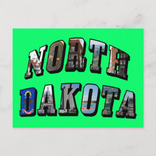 Cartão Postal Texto de Imagem de Dakota do Norte