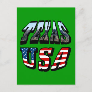 Cartão Postal Texto de Imagem e Sinalizador do Texas