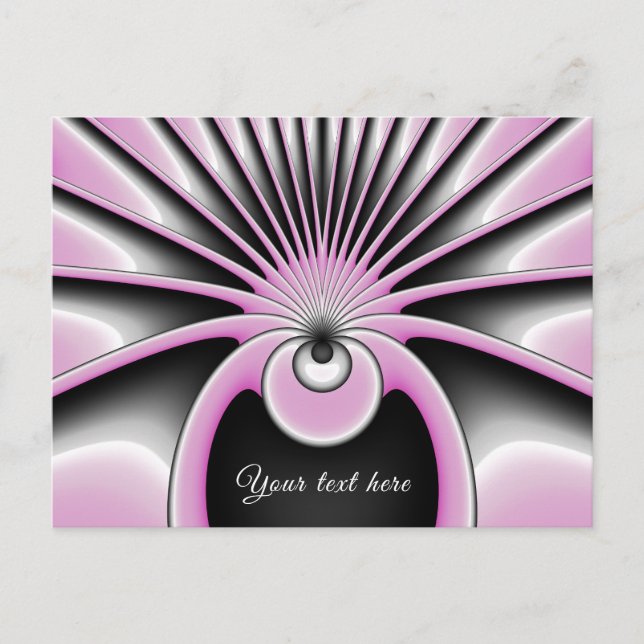 Cartão Postal Texto de Padrão de Arte Fractal Moderno Abstrato (Frente)