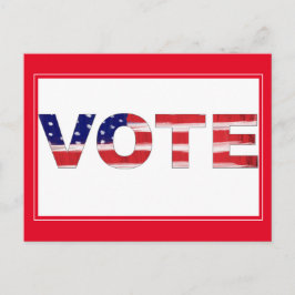 Cartão Postal Texto De Votação Em Cores De Sinalizador Vermelho