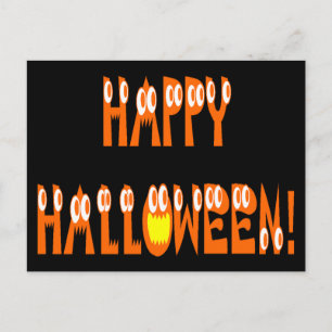 Cartão Postal Texto do Esquadrão do Halloween