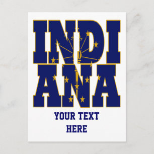 Cartão Postal Texto do sinalizador do estado de Indiana