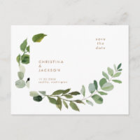 Texto Dourado Eucalyptus Weding Date (Salvar data)