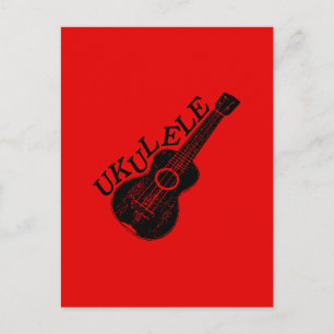 Cartão Postal Texto E Imagem Do Ukulele