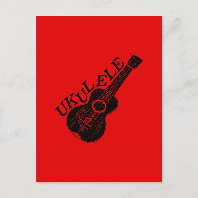 Cartão Postal Texto E Imagem Do Ukulele (Frente)