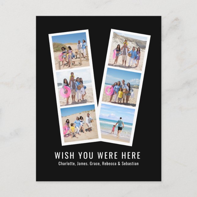 Cartão Postal Texto e imagens personalizadas 6 na caixa de fotos (Frente)