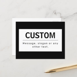 Cartão Postal Texto Editável Moderno Negrito | Preto & Branco