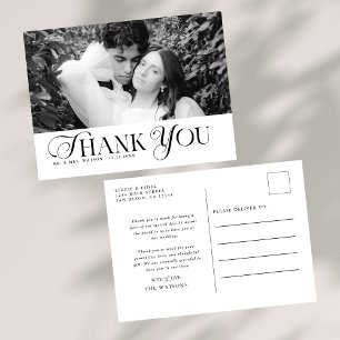 Cartão Postal Texto Elegante Simples e Casamento Fotográfico Obr