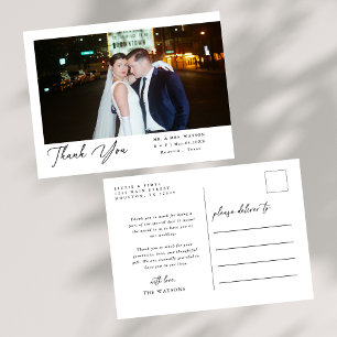 Cartão Postal Texto Elegante Simples e Casamento Fotográfico Obr