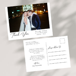 Cartão Postal Texto Elegante Simples e Casamento Fotográfico Obr