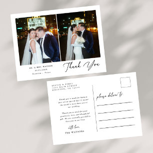 Cartão Postal Texto Elegante Simples e Casamento Fotográfico Obr