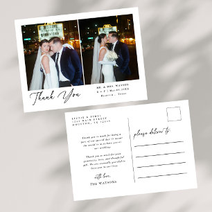 Cartão Postal Texto Elegante Simples e Casamento Fotográfico Obr