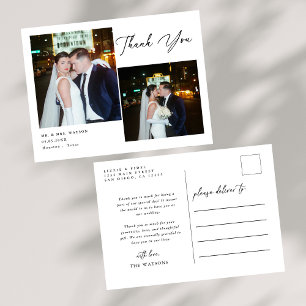 Cartão Postal Texto Elegante Simples e Casamento Fotográfico Obr