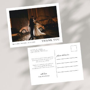 Cartão Postal Texto Elegante Simples e Casamento Fotográfico Obr