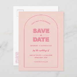 Cartão Postal Texto em negrito Moderno de Arch Rosa Salvar a Dat