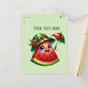 Cartão Postal Texto para adicionar melancia