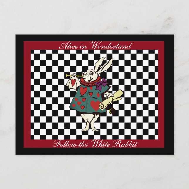 Cartão Postal Texto Personalizado Alice no País das Maravilhas C (Frente)