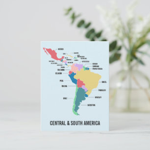 Cartão Postal Texto Personalizado América Central e do Sul