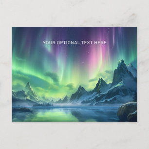 Cartão Postal Texto personalizado Aurora Borealis