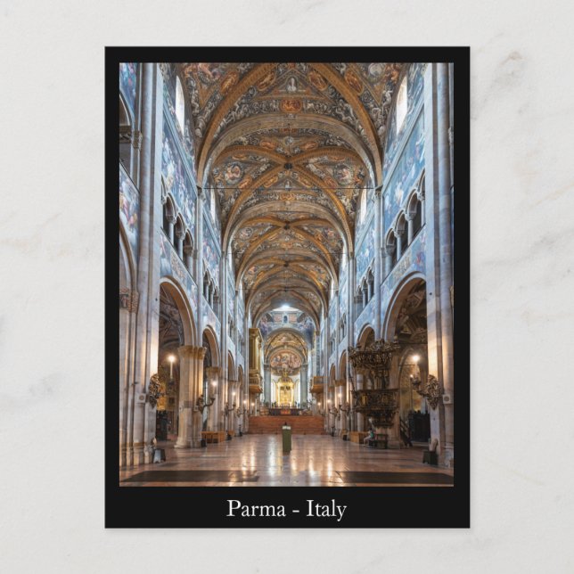 Cartão Postal Texto personalizado Catedral de Parma, Itália Cart (Frente)