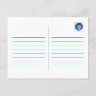 Cartão Postal Texto Personalizado da Linha de Coluna Dupla Azul 