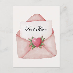 Cartão Postal Texto personalizado de letra de amor cardíaco