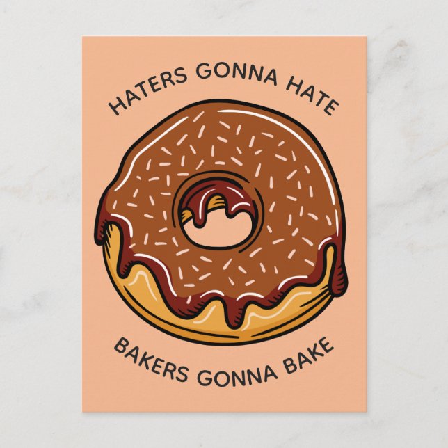 Cartão Postal Texto personalizado de Rosquinha engraçada e cartã (Frente)