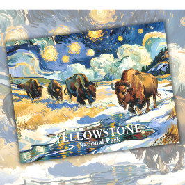 Cartão Postal Texto personalizado do estilo Yellowstone Bison He