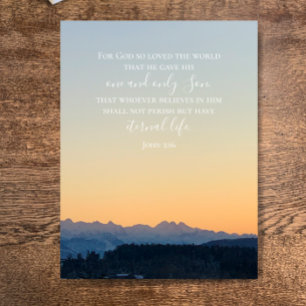 Cartão Postal Texto Personalizado do John 3:16   Foto original d