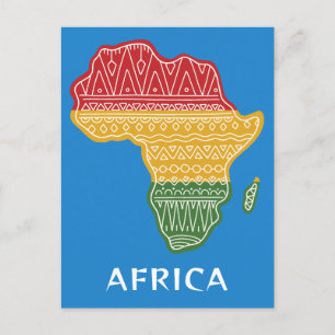 Cartão Postal Texto Personalizado e África de Cores