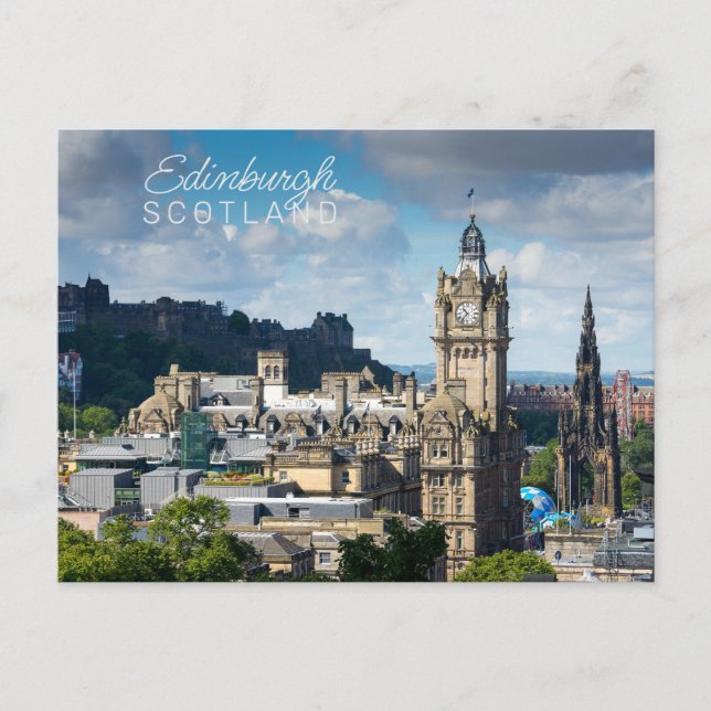 Cartão Postal Texto Personalizado Edimburgo Escócia (Frente)