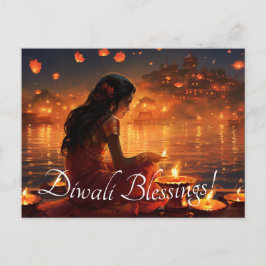 Cartão Postal Texto personalizado 🤩 Feliz Diwali