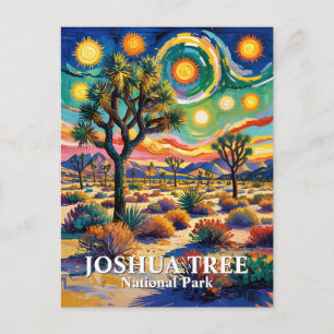Cartão Postal Texto Personalizado Joshua Tree Van Gogh Deserto C