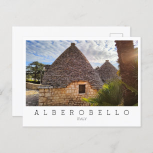 Cartão Postal Texto personalizado, moradias trulli em Alberobell