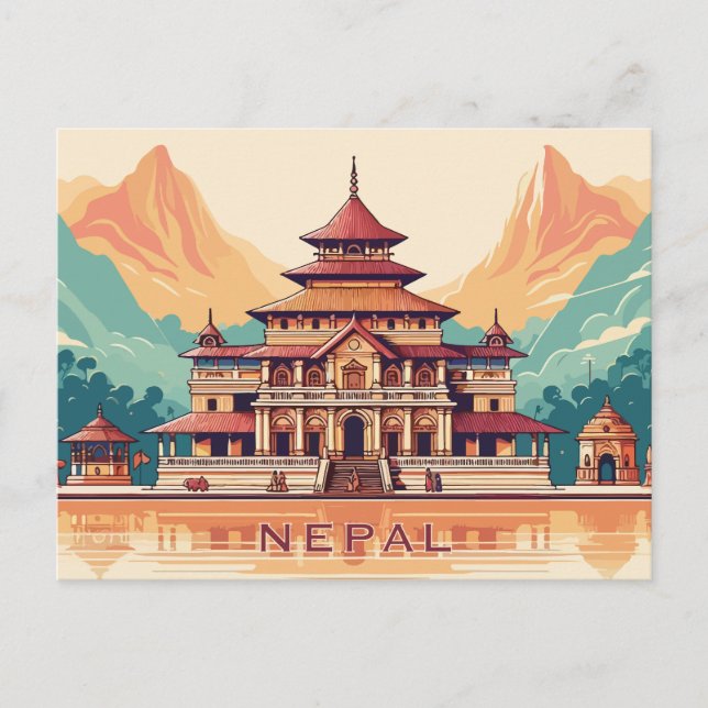 Cartão Postal Texto personalizado Nepal (Frente)