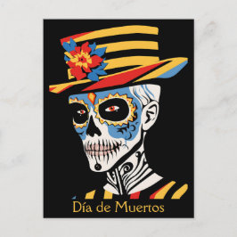 Cartão Postal Texto personalizado 💀 Pop Art Calavera nesse