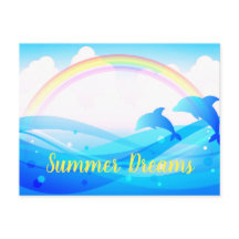 Texto personalizado Rainbow Summer Magic Blue Dolp