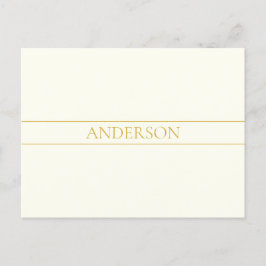 Cartão Postal Texto Personalizável Elegante Simples | Branco Dou