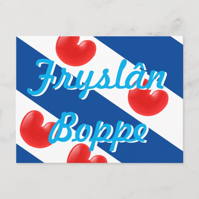Cartão Postal Texto personalizável Fryslan Boppe com Sinalizador (Frente)