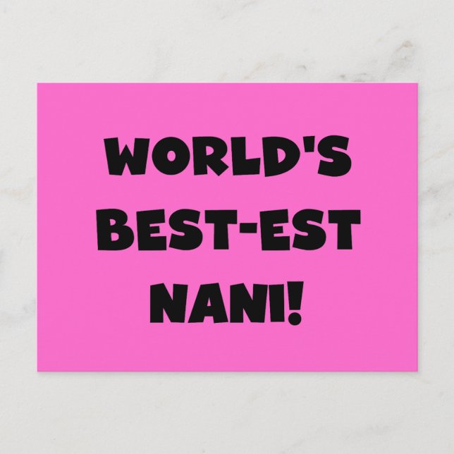 Cartão Postal Texto Preto Camisetas e Presentes Nani Mais Incrív (Frente)