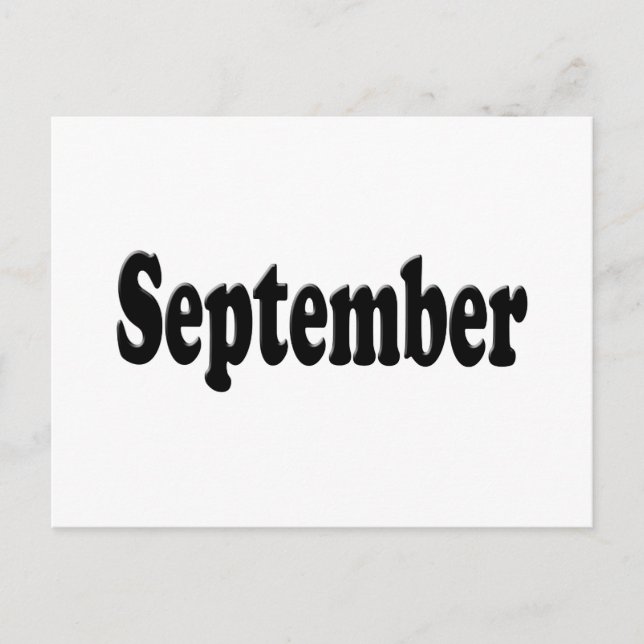 Cartão Postal Texto Preto setembro (Frente)