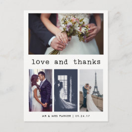 Cartão Postal Texto Simples de Máquina de Escrever Agradecimento