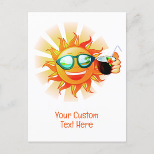 Cartão Postal Texto Tropical Sun Personalizado