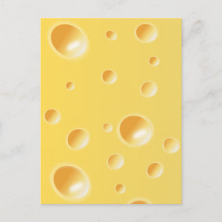 Cartão Postal Textura amarela de queijo suíço