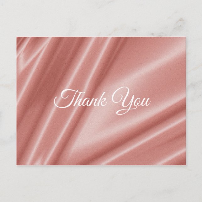Cartão Postal Textura de Coral de Seda. Obrigado. (Frente)