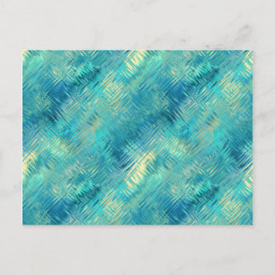 Cartão Postal Textura de Gel de Cristal Azul Água-Marinha