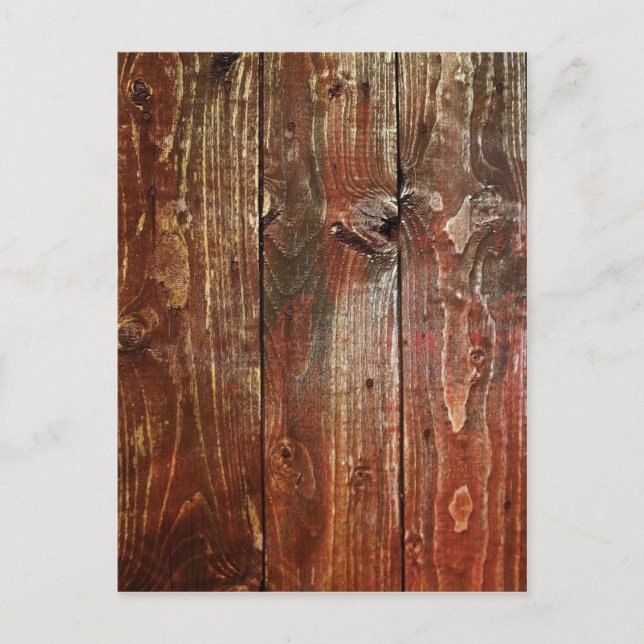 Cartão Postal Textura de madeira vermelha (Frente)