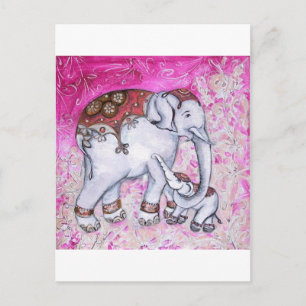 CARTÃO POSTAL THAI ELEPHANTS