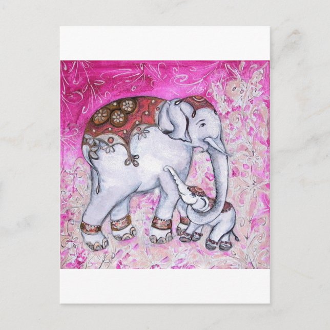 CARTÃO POSTAL THAI ELEPHANTS (Frente)